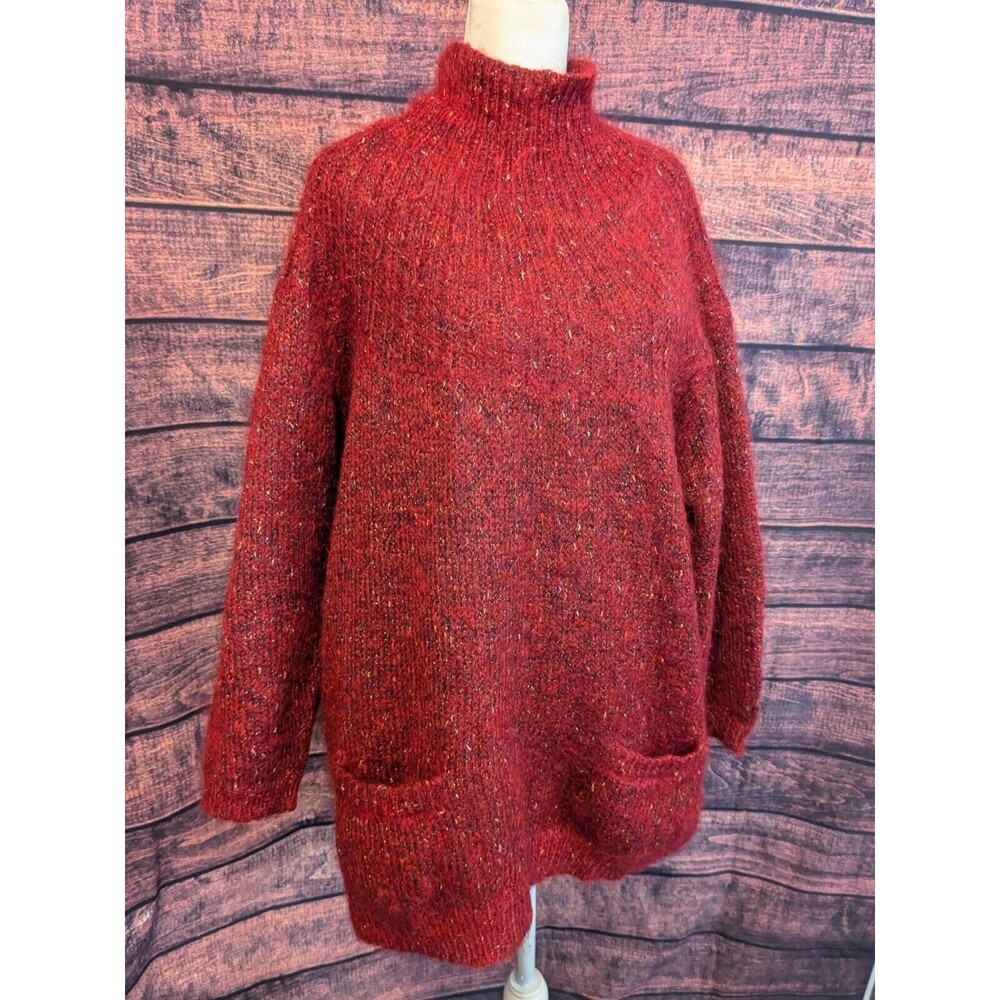 Paul & Duffier Mohair Blend Sweater‎ With Pockets Sz M Long Tunic Oversized